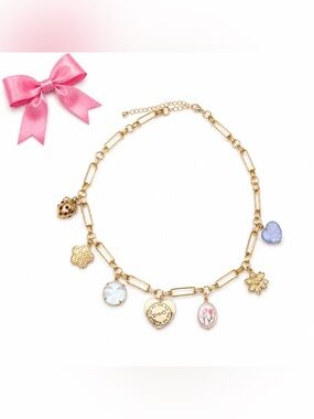 A New Day Gold Tone Charm Necklace | Playful Coastal Style